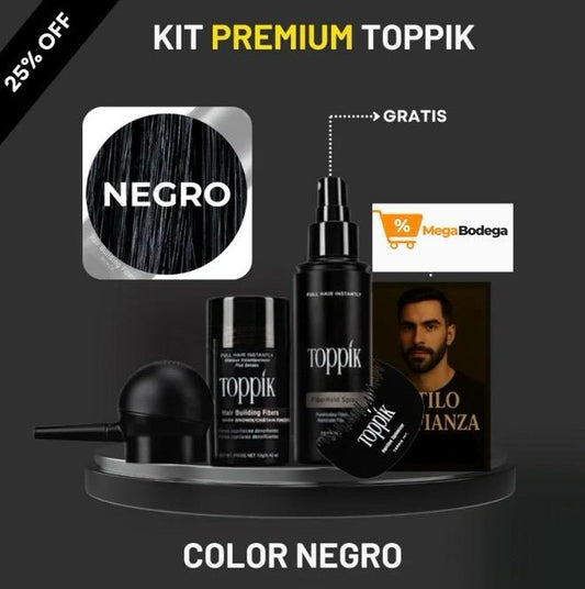 🎁 Kit Premium Toppik + Cobertura Total: Barba, Entradas y Canas en 30 Segundos